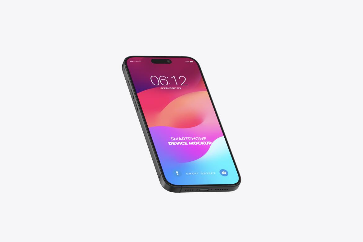 iPhone 15 Pro UI/UX Screen Mockup