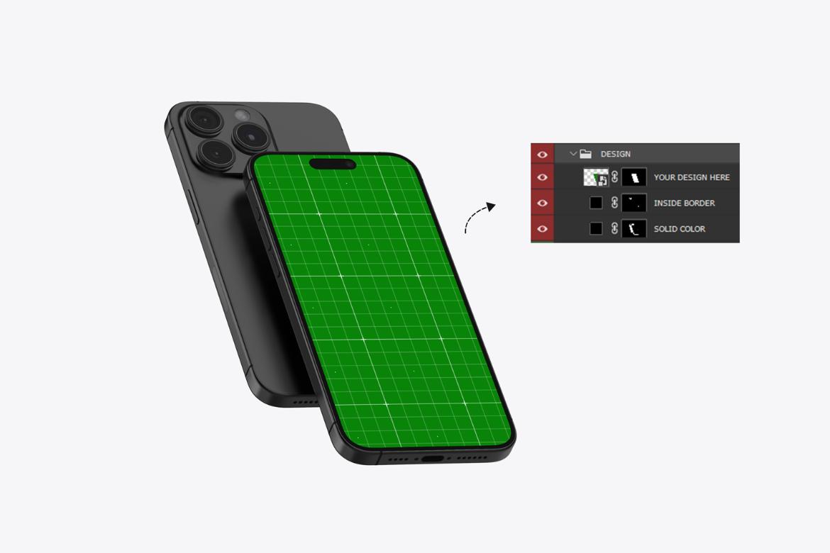 iPhone 15 Pro UI/UX Screen Mockup
