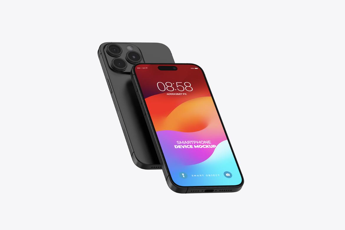 iPhone 15 Pro UI/UX Screen Mockup
