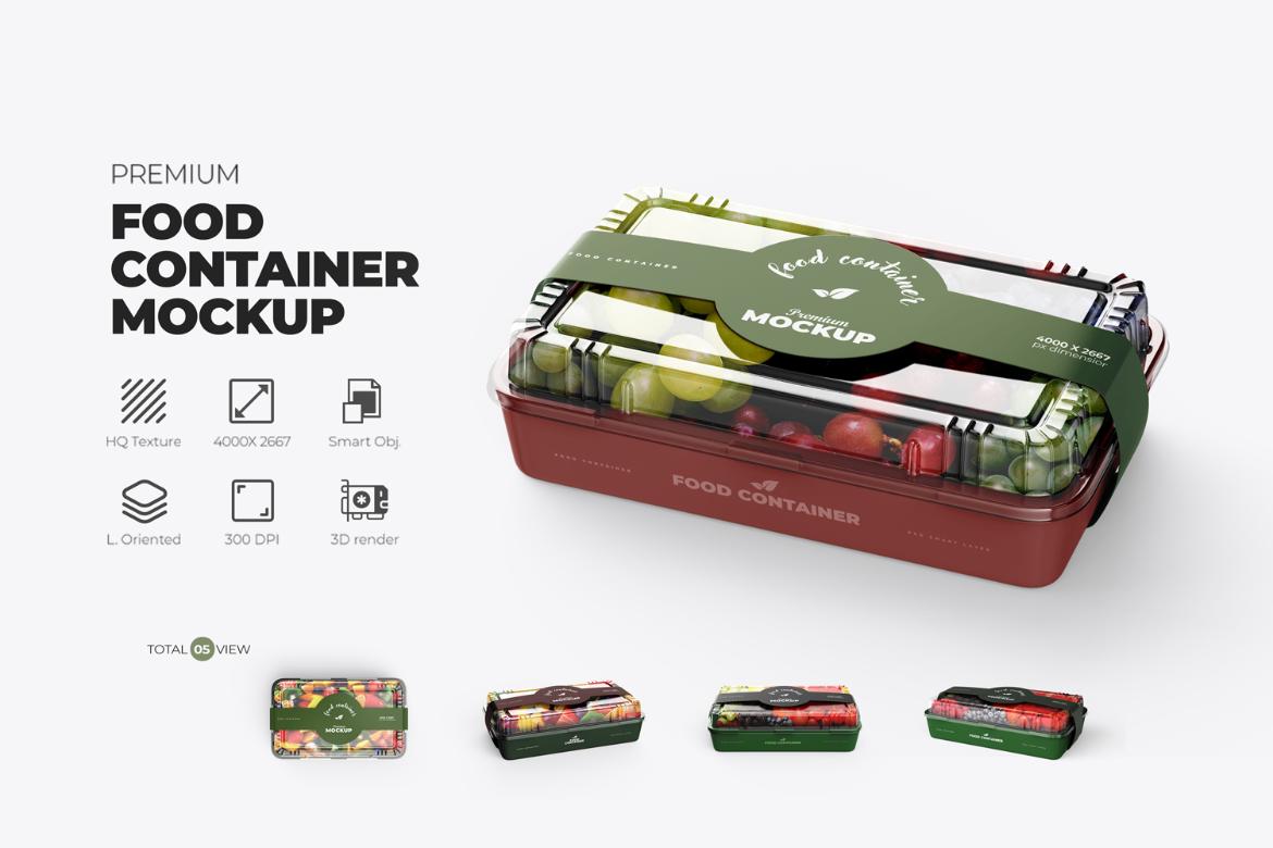 Transparent Food Container MOCKUP