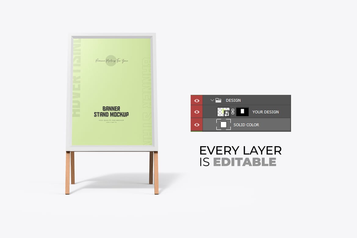 Advertising Banner Stand PSD Mockup