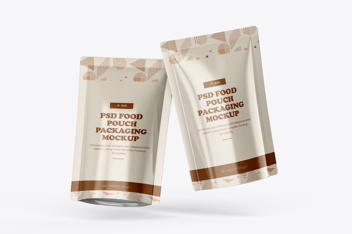 Metallic Food Pouch Branding Mockup