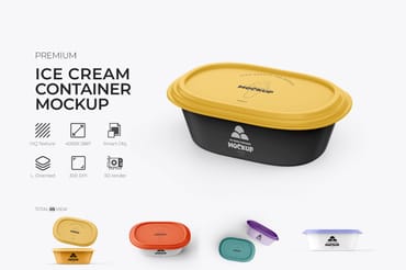 Oval Plastic Box Mockup