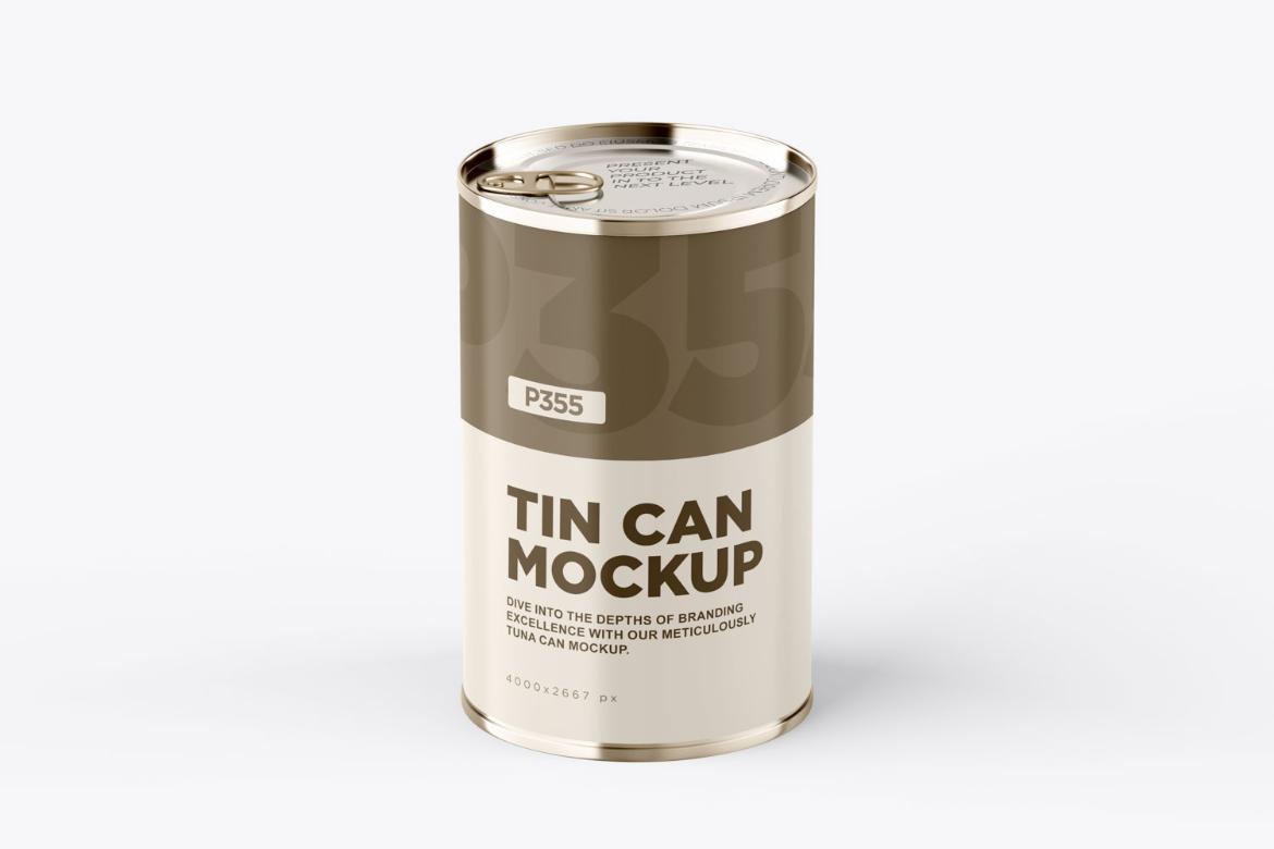 PSD Tin Can Product Branding Mockup