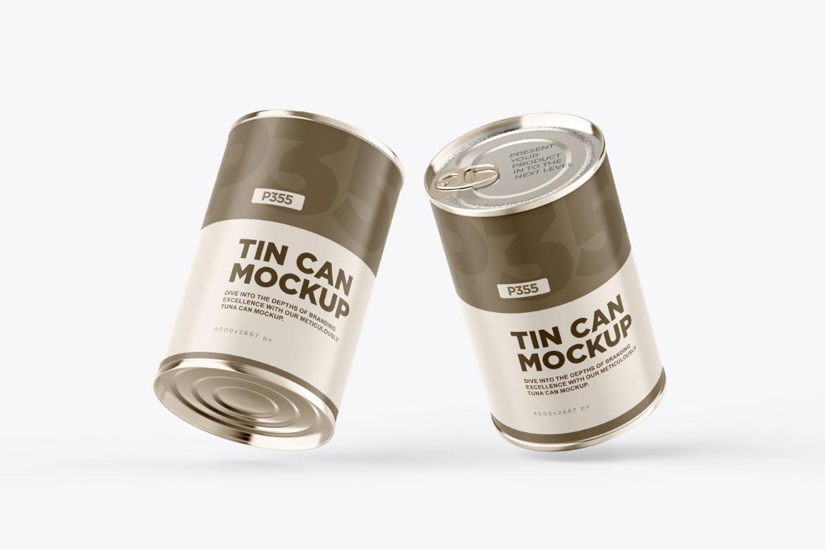 PSD Tin Can Product Branding Mockup
