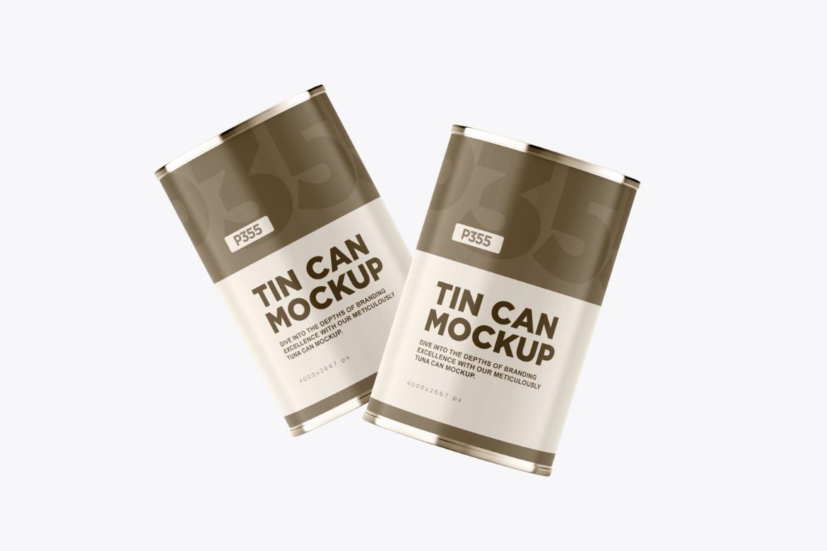 PSD Tin Can Product Branding Mockup