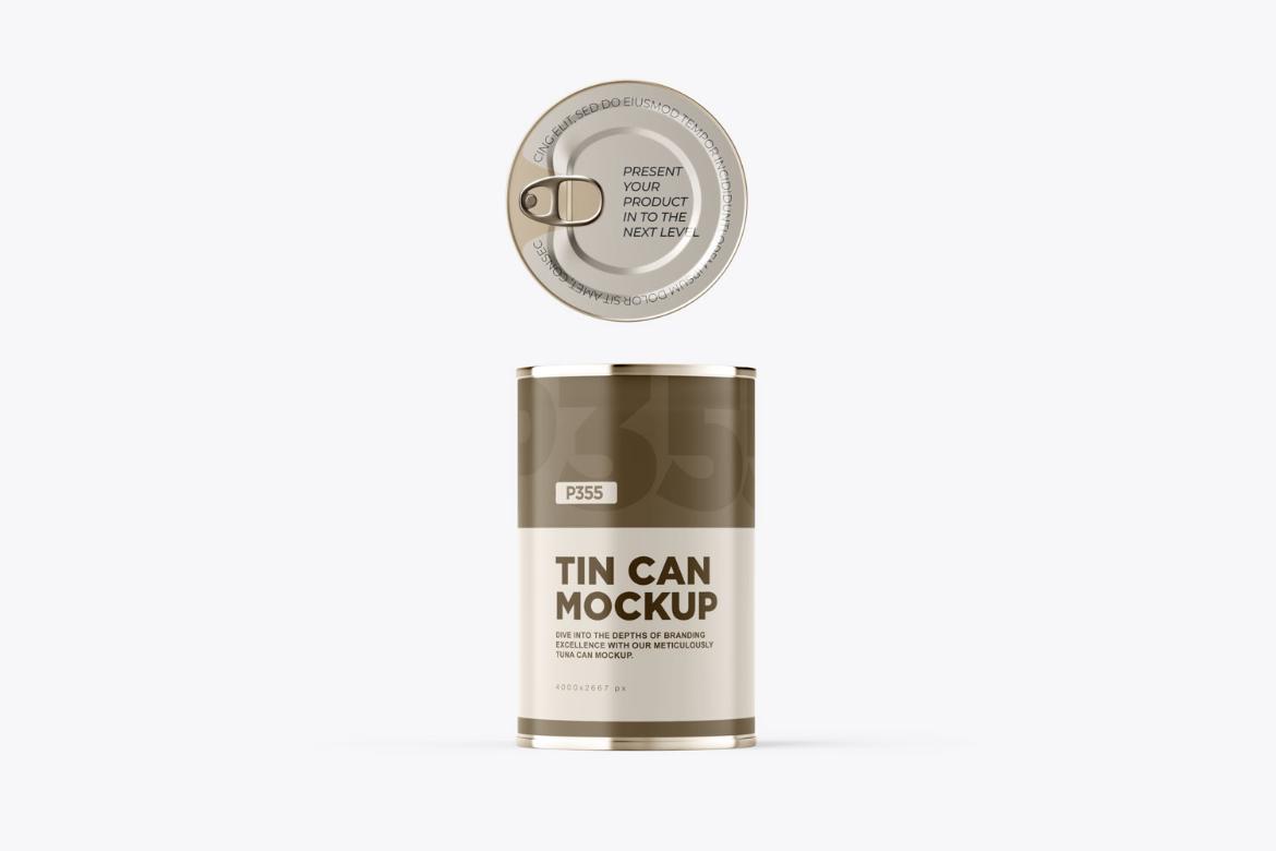 PSD Tin Can Product Branding Mockup