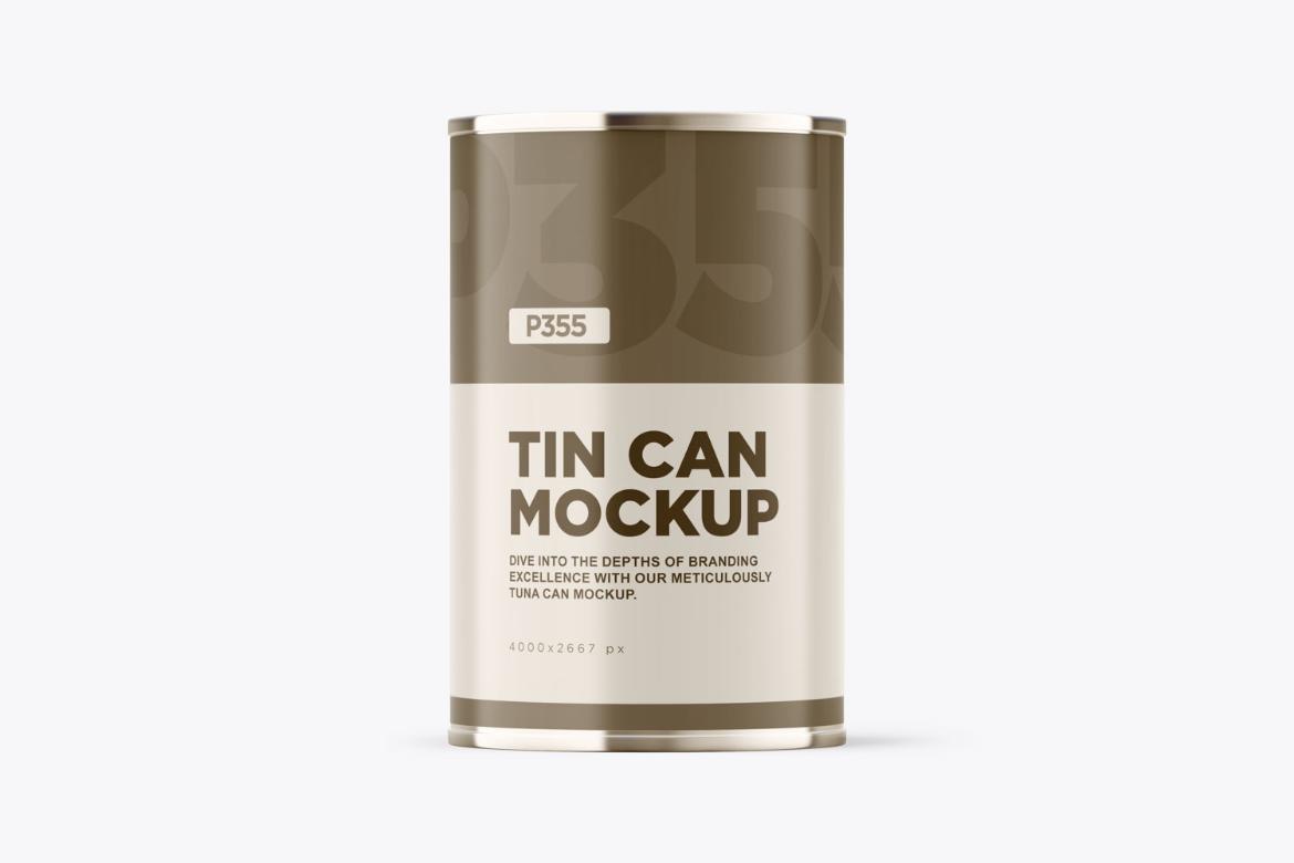 PSD Tin Can Product Branding Mockup