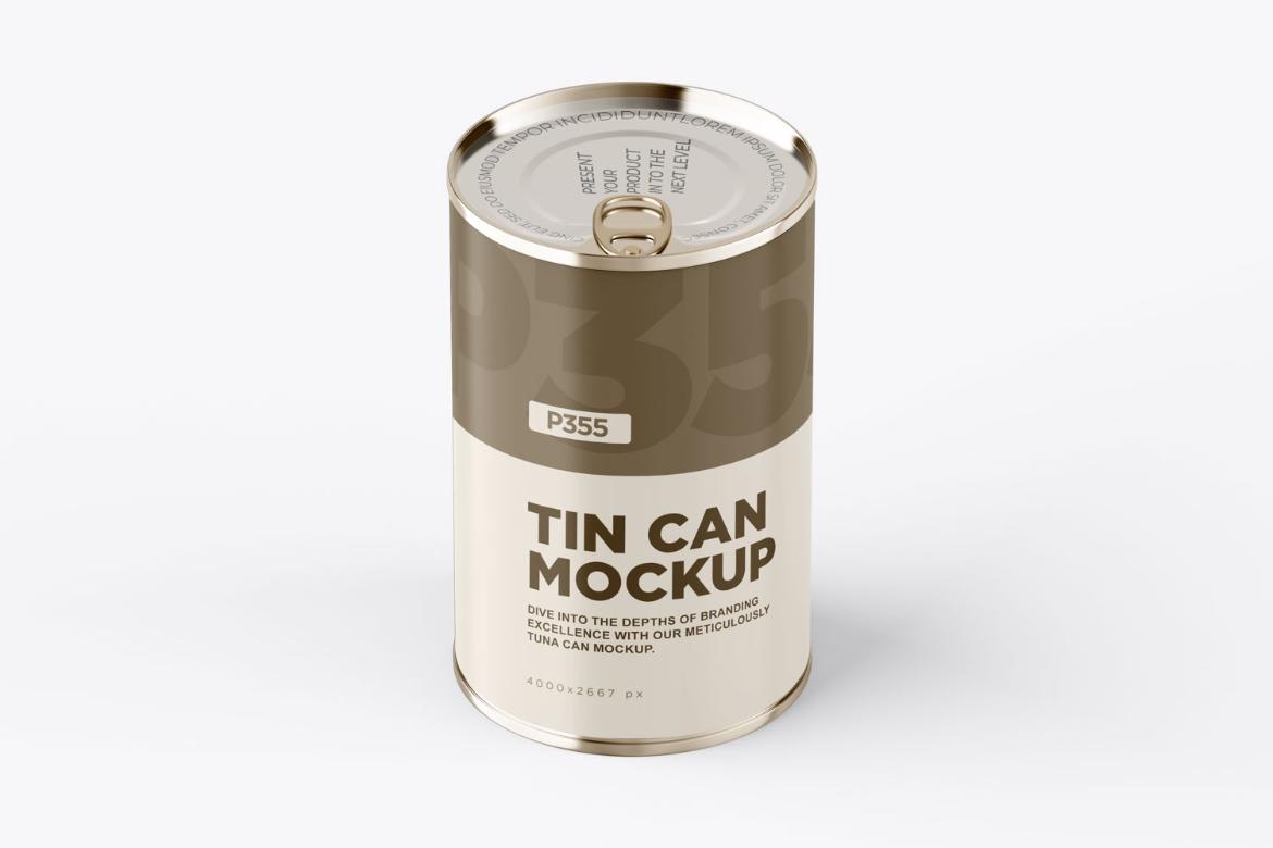 PSD Tin Can Product Branding Mockup