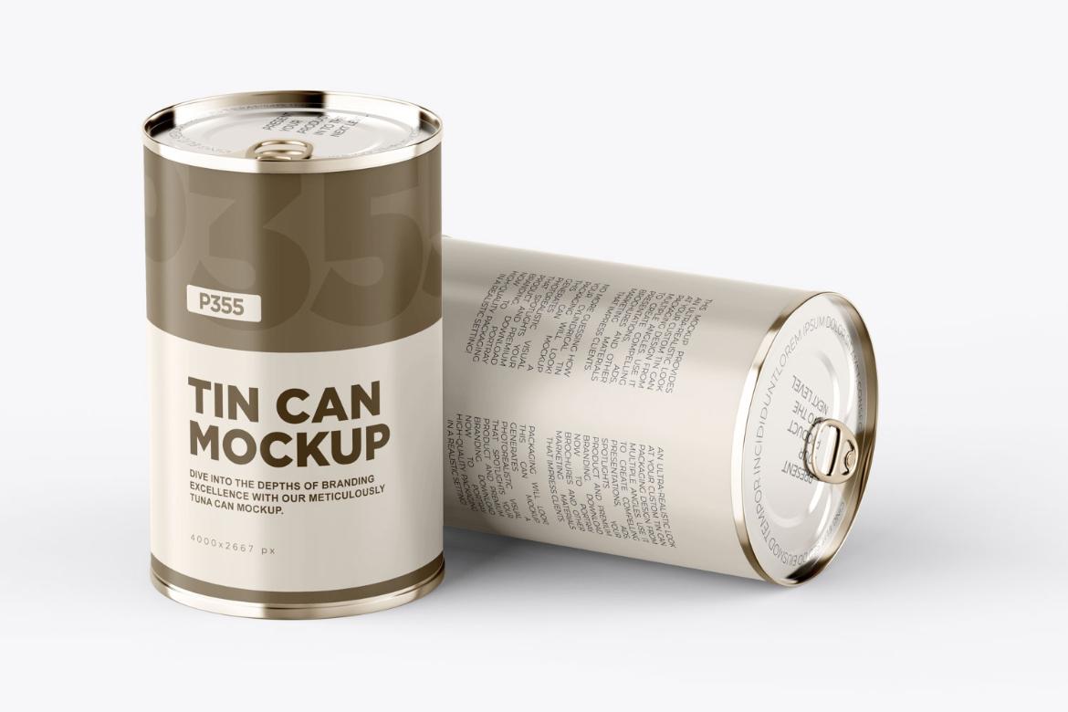 PSD Tin Can Product Branding Mockup