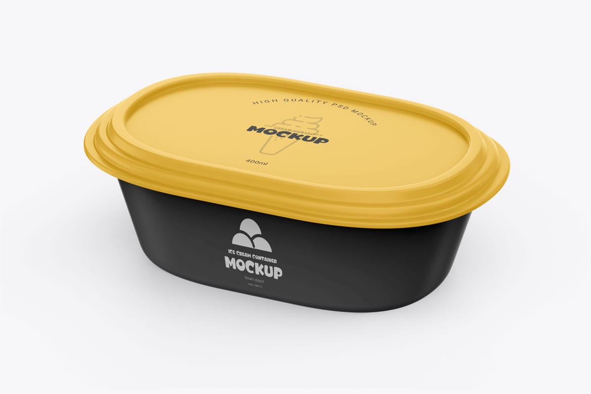 Oval Plastic Box Mockup
