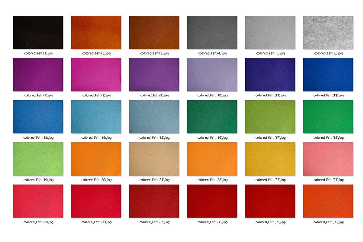 30 Colored Felt Texture