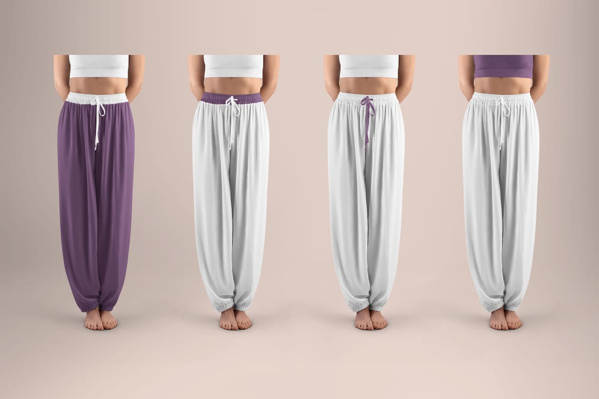 5 Wide Leg Pants Mockups for Yoga and Pilates. vol.01