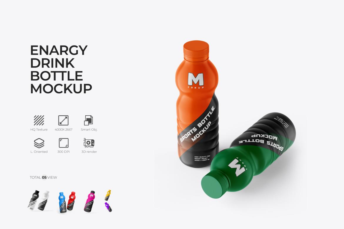 Energy Drink Bottle PSD Mockup for Branding