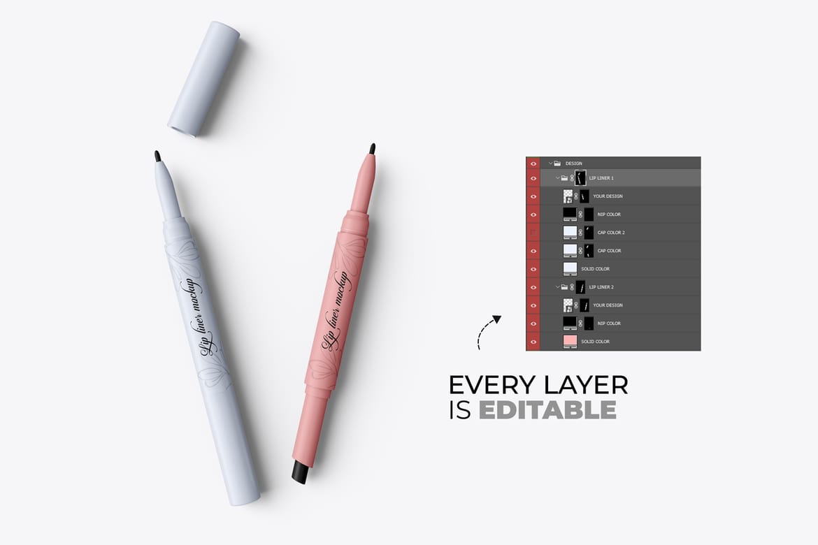 Lip Liner PSD Mockup