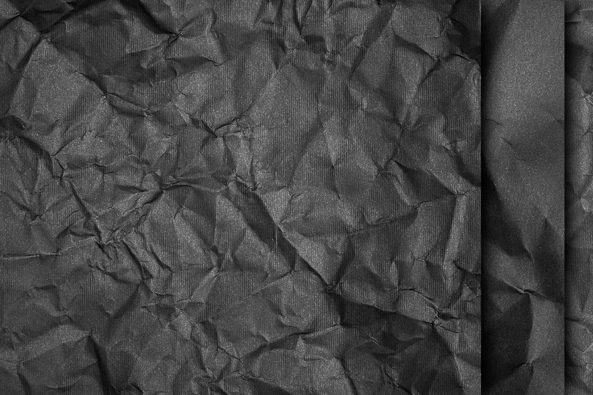 20 Black Crumpled Paper Texture
