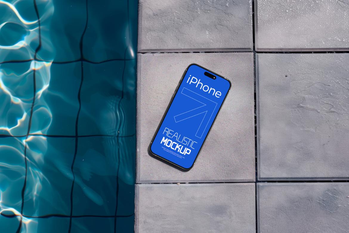 iPhone Mock-Up for Luxurious Poolside