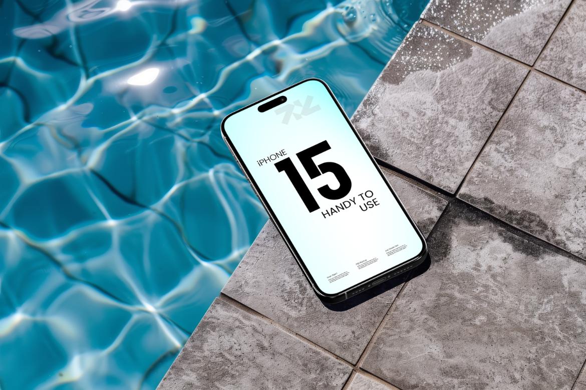 iPhone Mock-Up for Luxurious Poolside