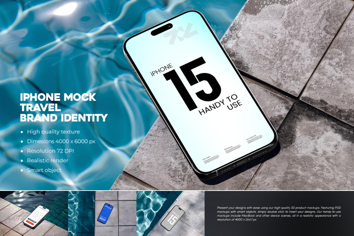 iPhone Mock-Up for Luxurious Poolside