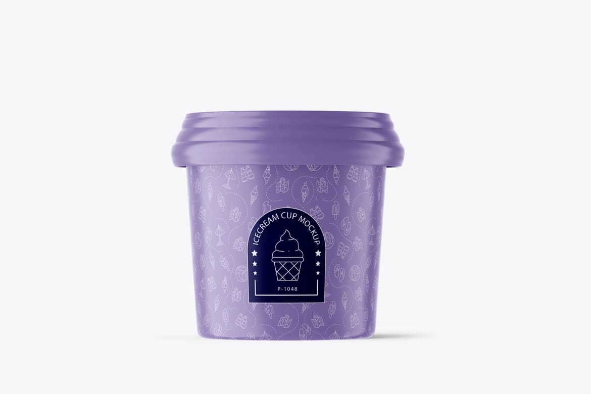 Ice Cream Plastic Cup PSD Mockup