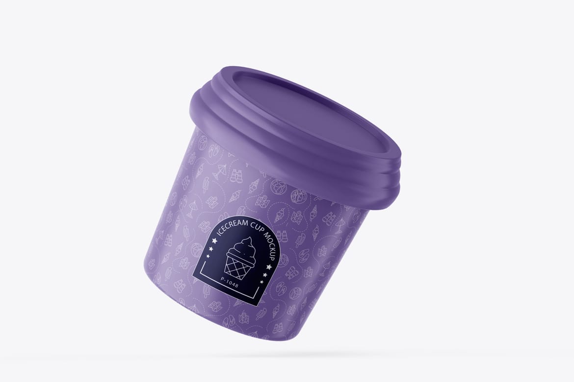 Ice Cream Plastic Cup PSD Mockup