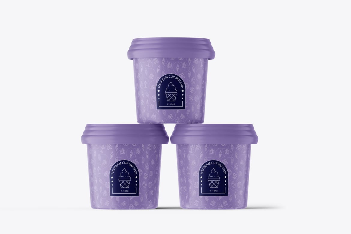 Ice Cream Plastic Cup PSD Mockup
