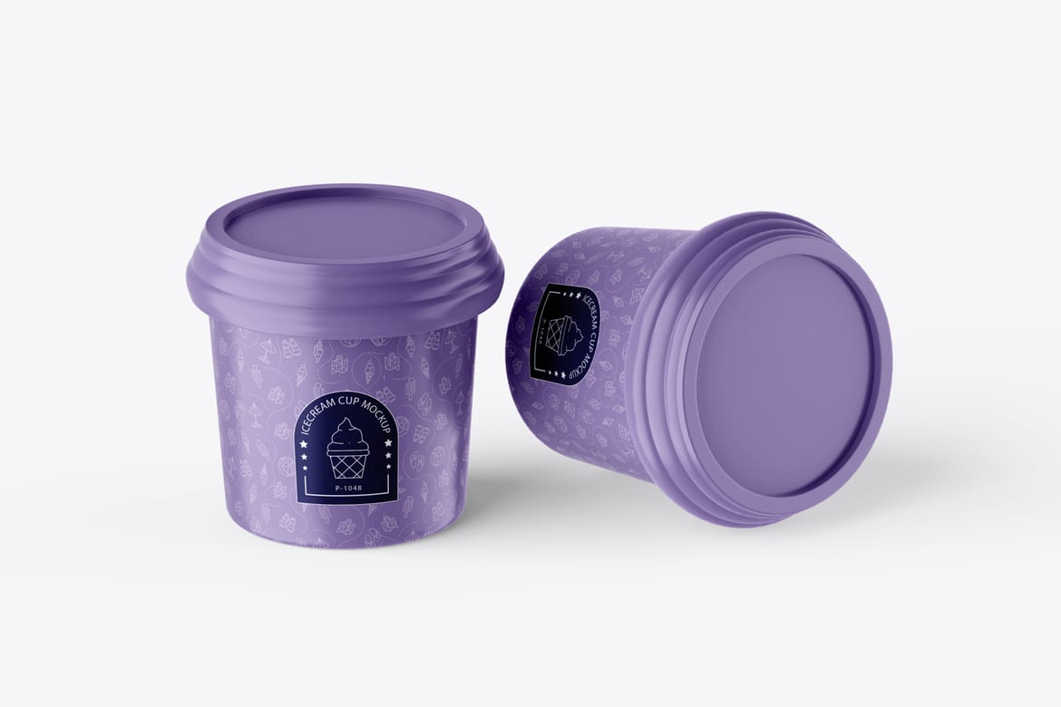 Ice Cream Plastic Cup PSD Mockup