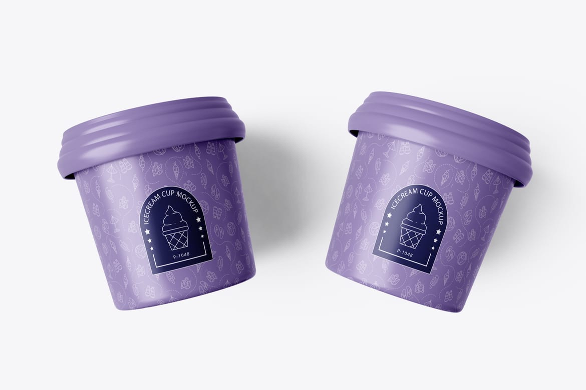 Ice Cream Plastic Cup PSD Mockup