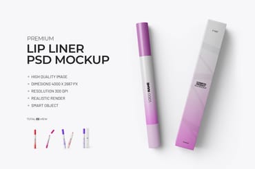 Realistic Lip Liner PSD Mockup