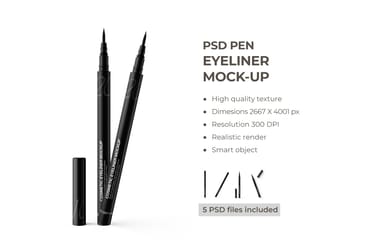 Pen Eyeliner PSD Mockup