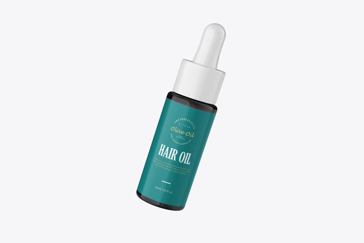 Cosmetic Dropper Glass Bottle Mockup