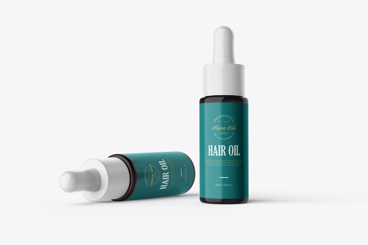 Cosmetic Dropper Glass Bottle Mockup