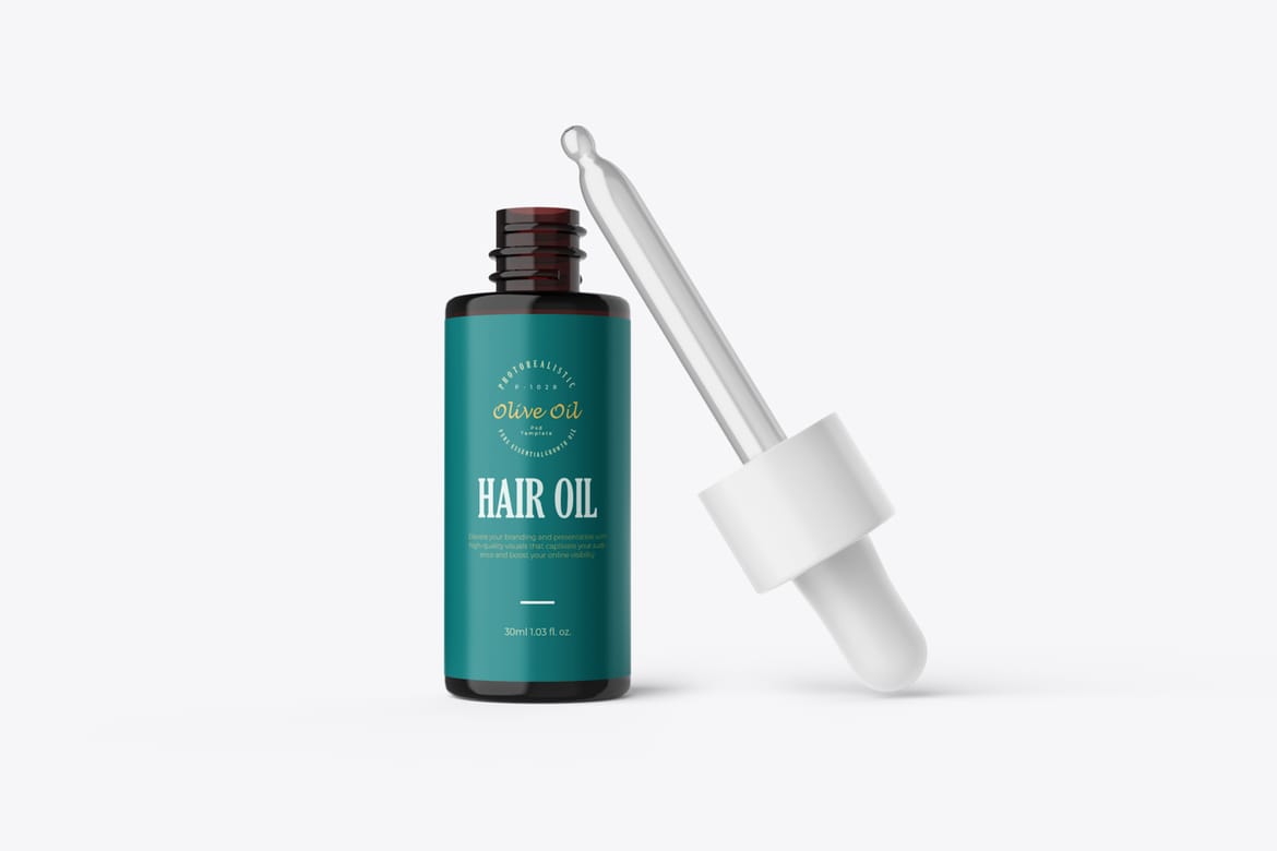 Cosmetic Dropper Glass Bottle Mockup