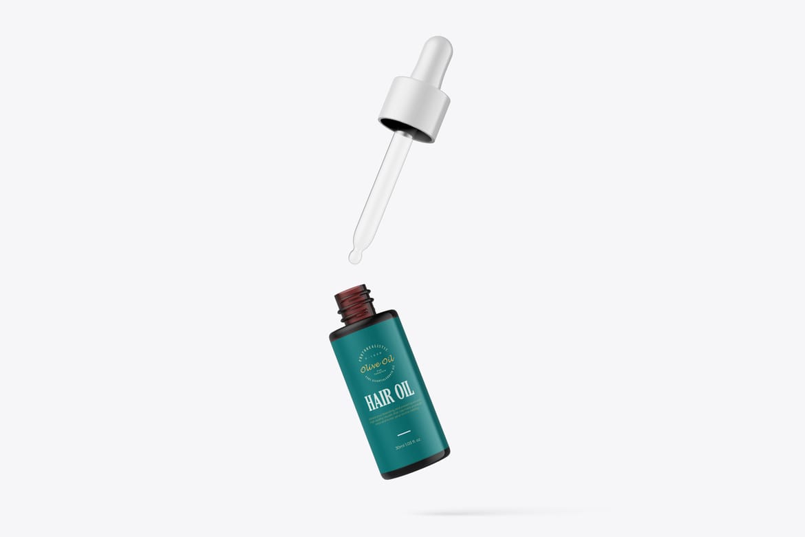 Cosmetic Dropper Glass Bottle Mockup