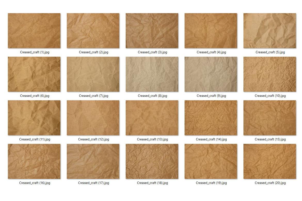 20 Creased Kraft Texture