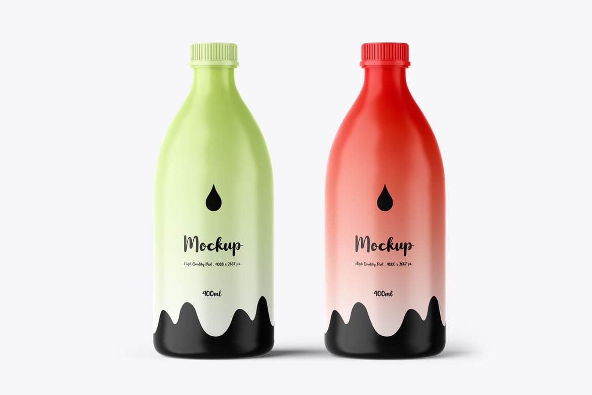 Plastic Milk Bottle PSD Mockup