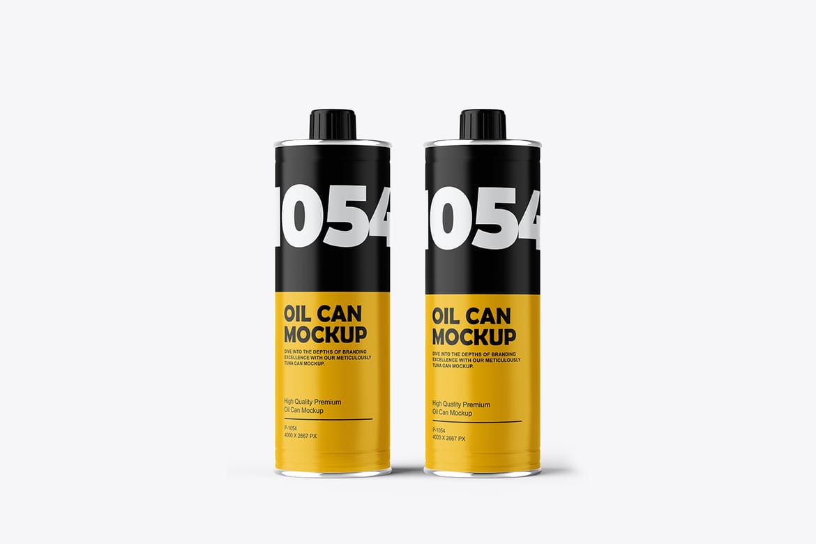 Round Oil Tin Can Mockup