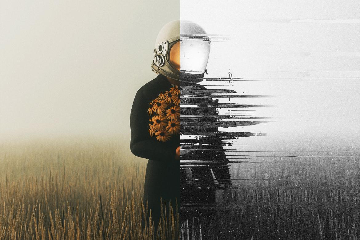 Glitch Distortion Photo Effect