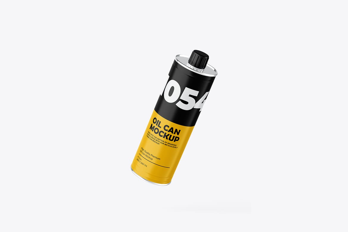 Round Oil Tin Can Mockup