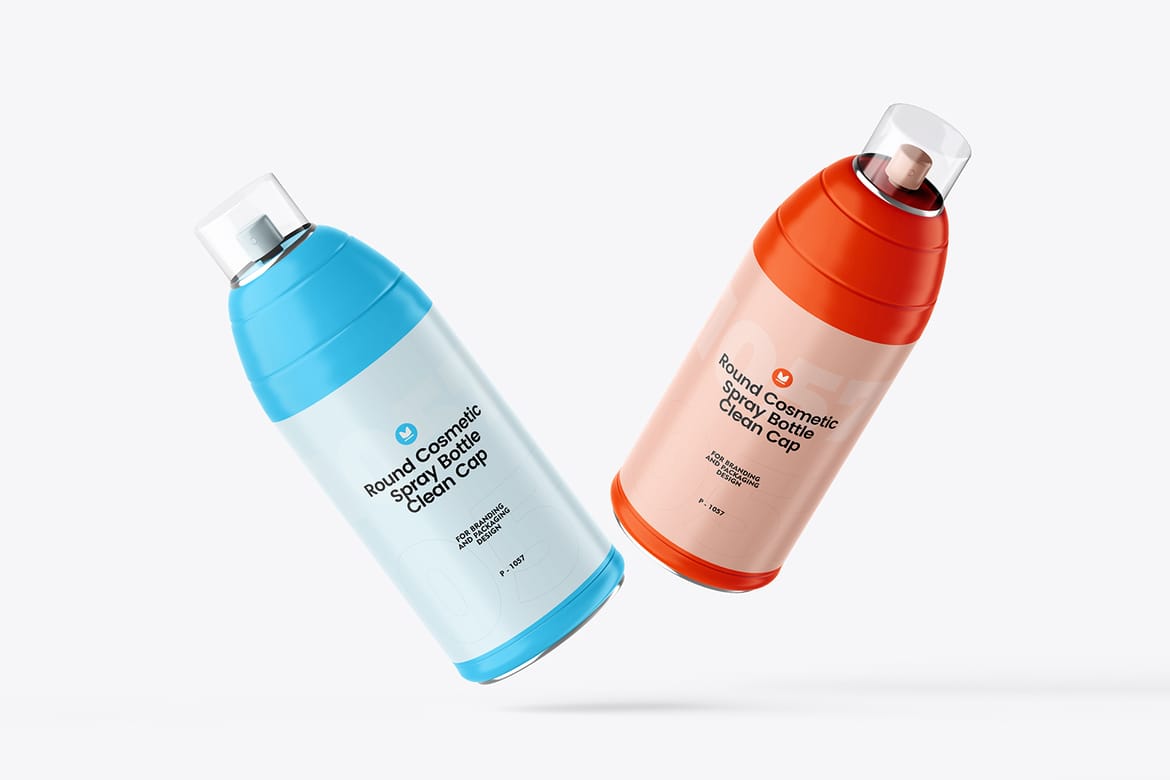 Cosmetic Plastic Spray Bottle PSD Mockup