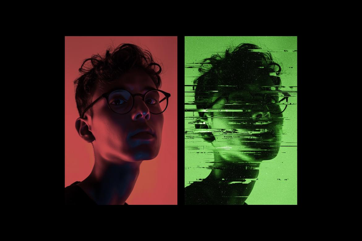 Glitch Distortion Photo Effect