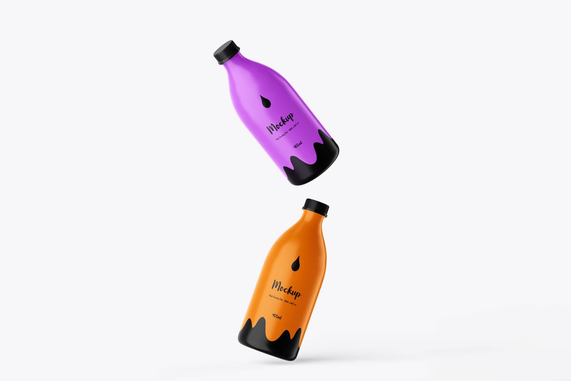 Plastic Milk Bottle PSD Mockup