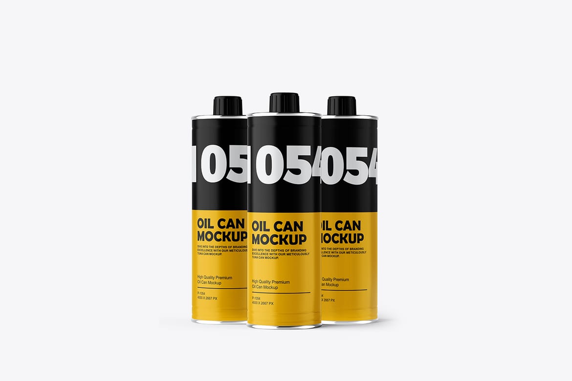 Round Oil Tin Can Mockup