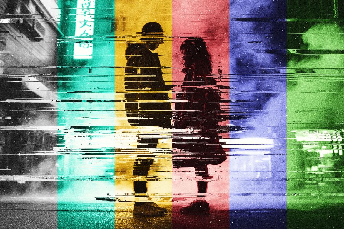 Glitch Distortion Photo Effect