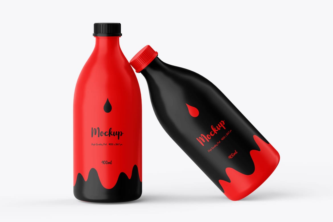 Plastic Milk Bottle PSD Mockup