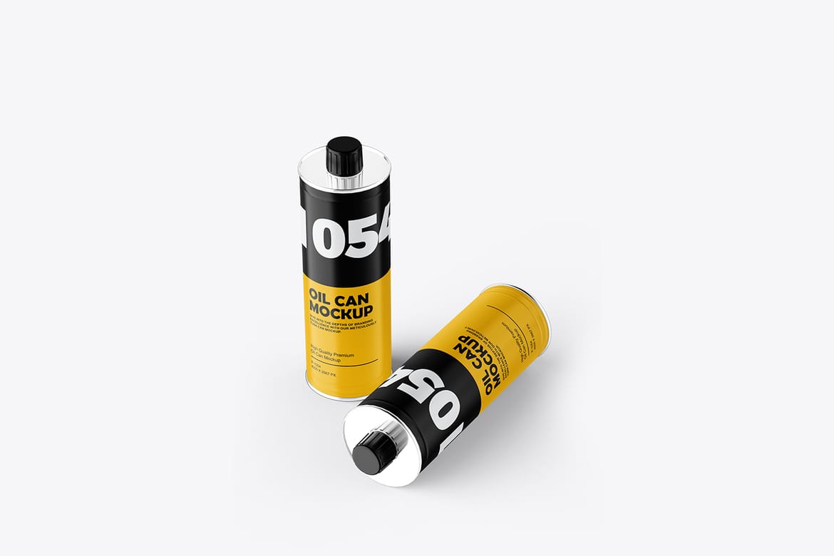 Round Oil Tin Can Mockup