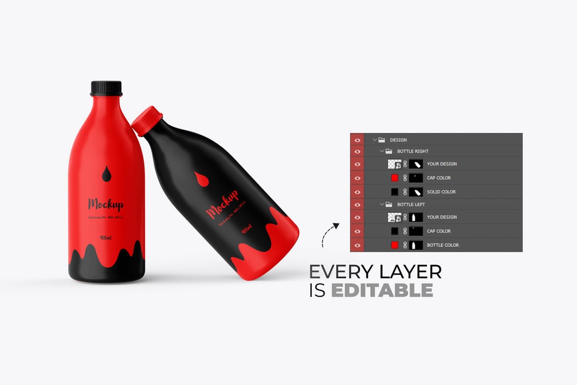Plastic Milk Bottle PSD Mockup