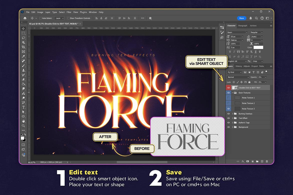 Burning Text Effects