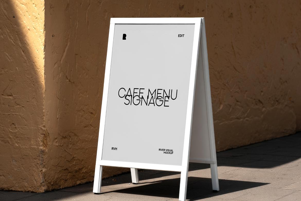 Cafe Menu Signage Free Mockup