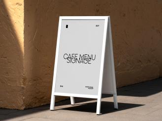 Cafe Menu Signage Free Mockup